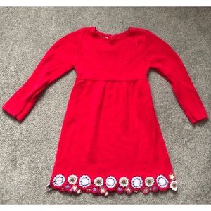🎉HP🎉GIRLS LIZ CLAIBORNE Red Dress w/Embroidery